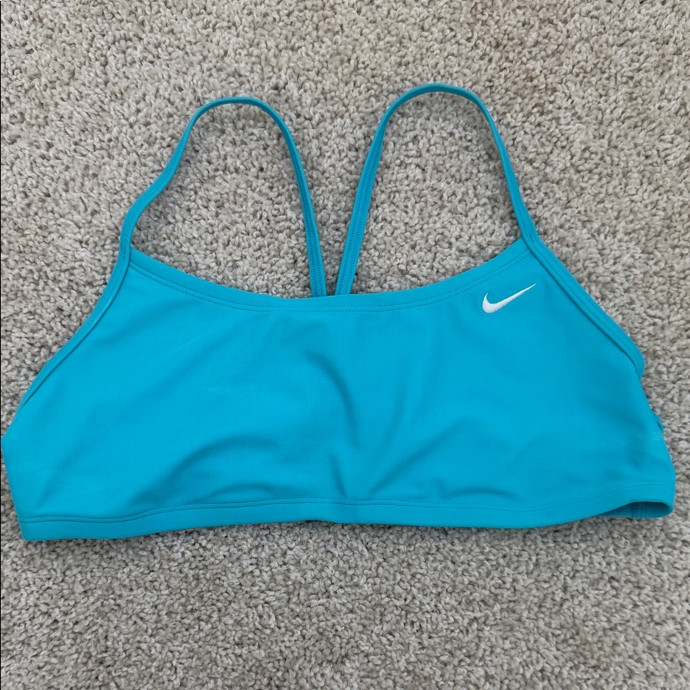 Nike Women's Teal and Lime Bikini Top